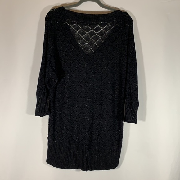 Addition Elle Black Sparkly Knit Sweater Top - Picture 6 of 7